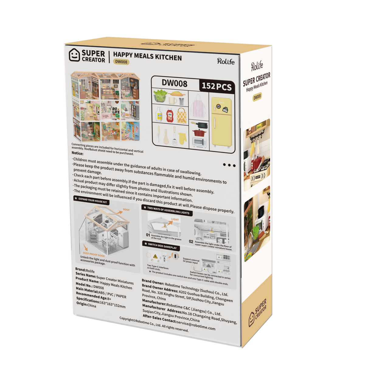 DW008 Happy Meals Kitchen Rolife DIY Miniature House