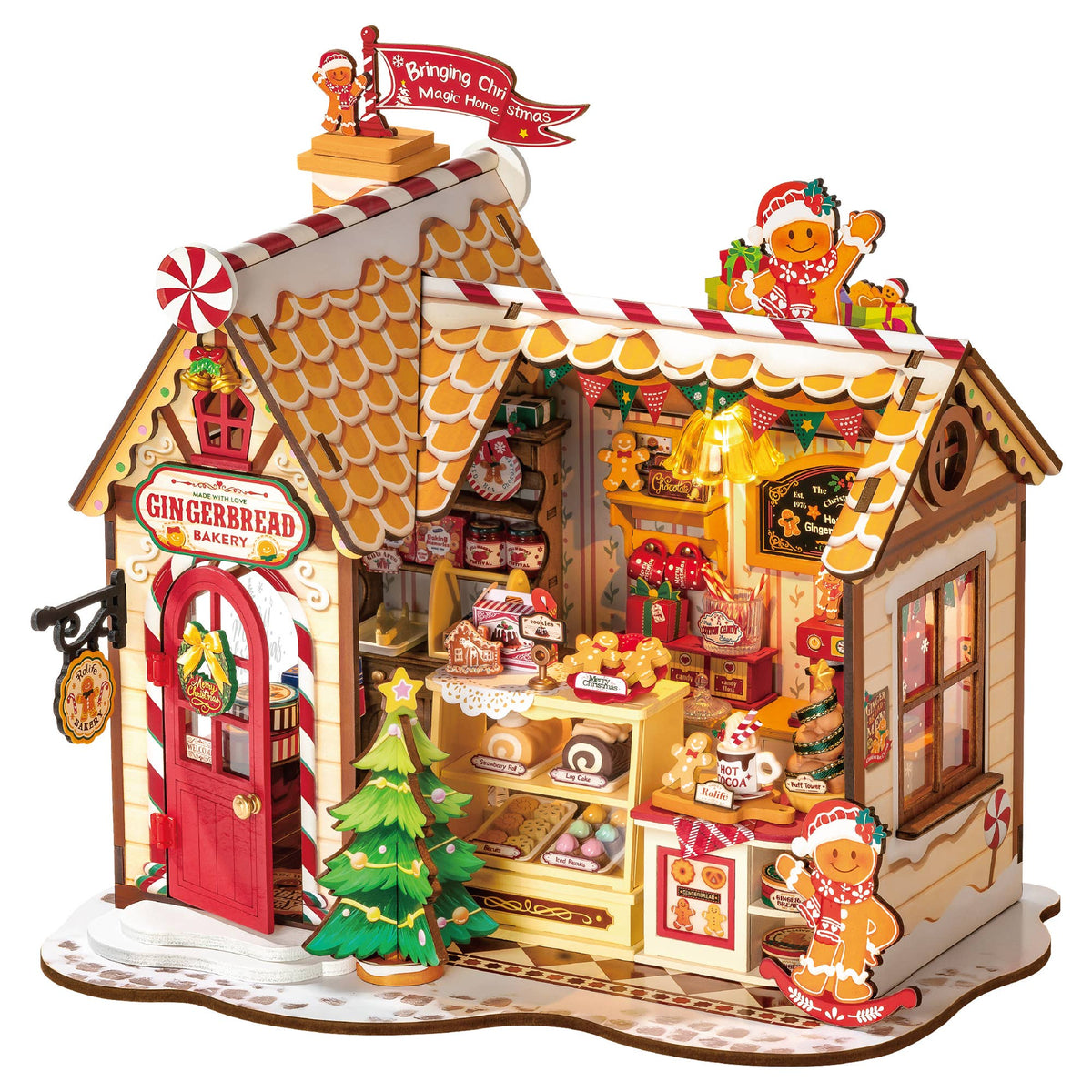 DG176 Rolife Gingerbread House Xmas DIY Miniature House