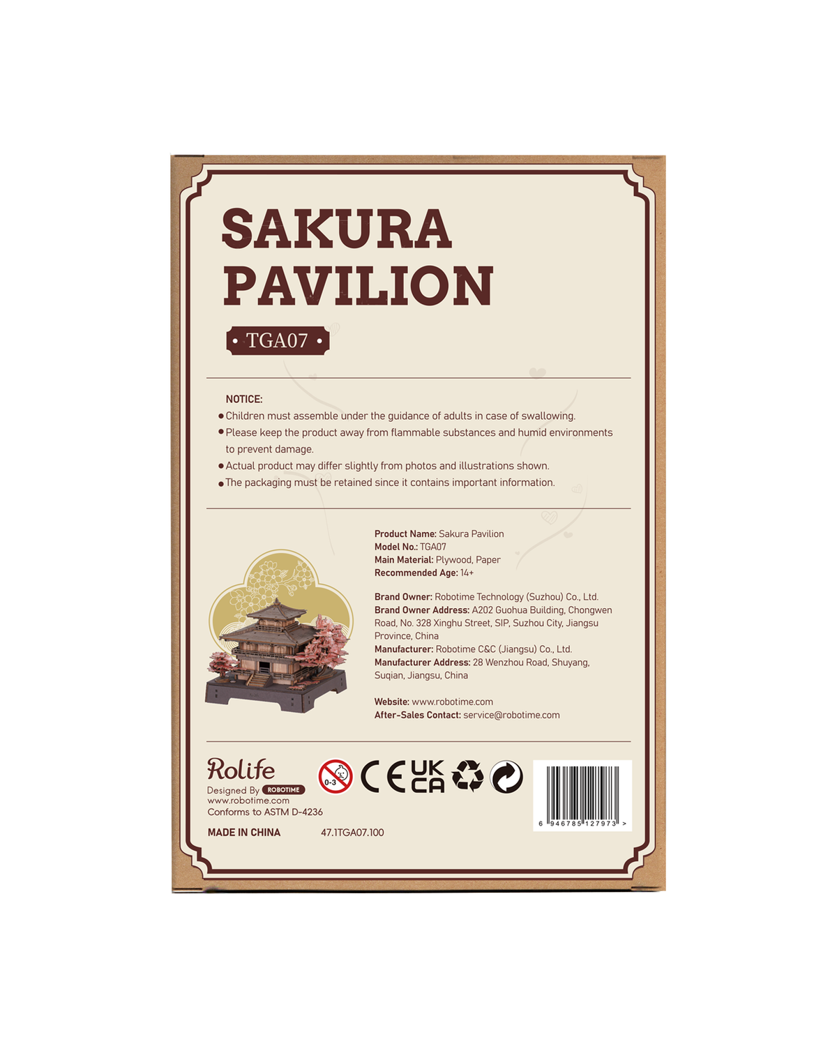 TGA07 Rolife Sakura Pavilion DIY 3D Puzzles